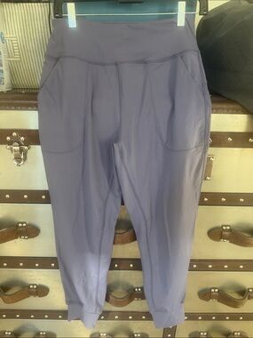 High-Waist Lavender Active Jogger Pants with Pockets